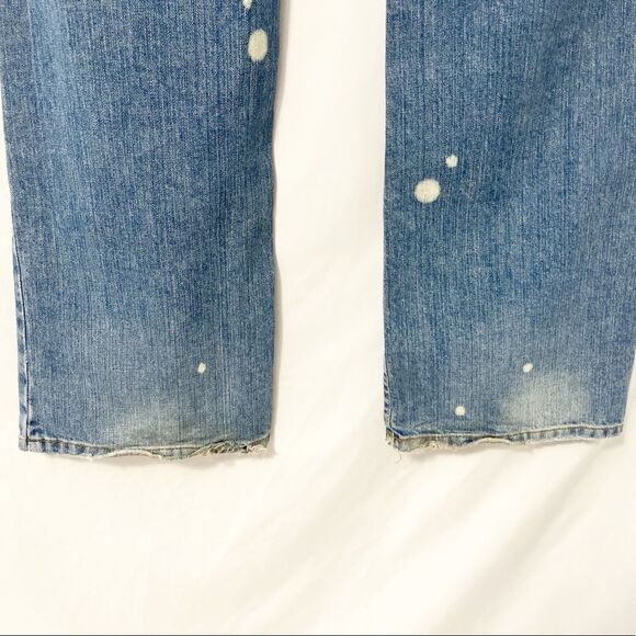 Lucky Brand Dungarees Boyfriend Distressed Splatter Light Wash Jeans Size 10/30 - Picture 4 of 6